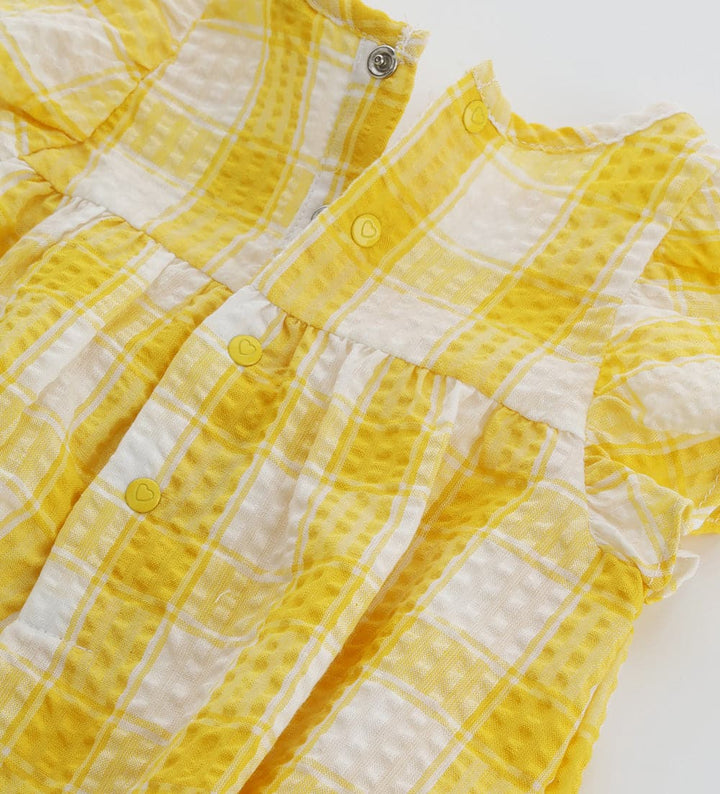 CHIC CHECKERED YELLOW INFANT ROMPER - Little Betty