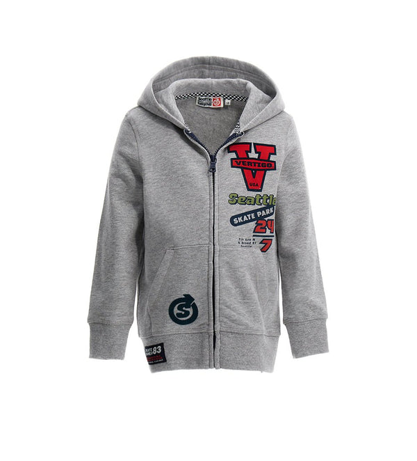 CLASSIC PRINTED COTTON KANGAROO BOYS ZIP UP HOODIE - Little Betty
