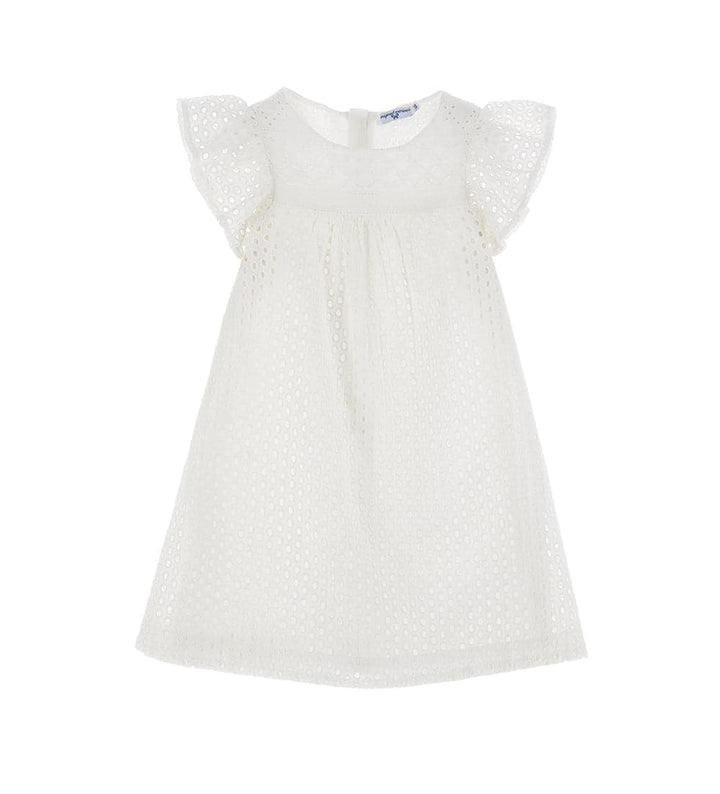 CLASSIC WHITE SANGALLO WHITE DRESS FOR GIRLS - Little Betty
