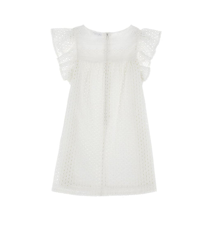 CLASSIC WHITE SANGALLO WHITE DRESS FOR GIRLS - Little Betty