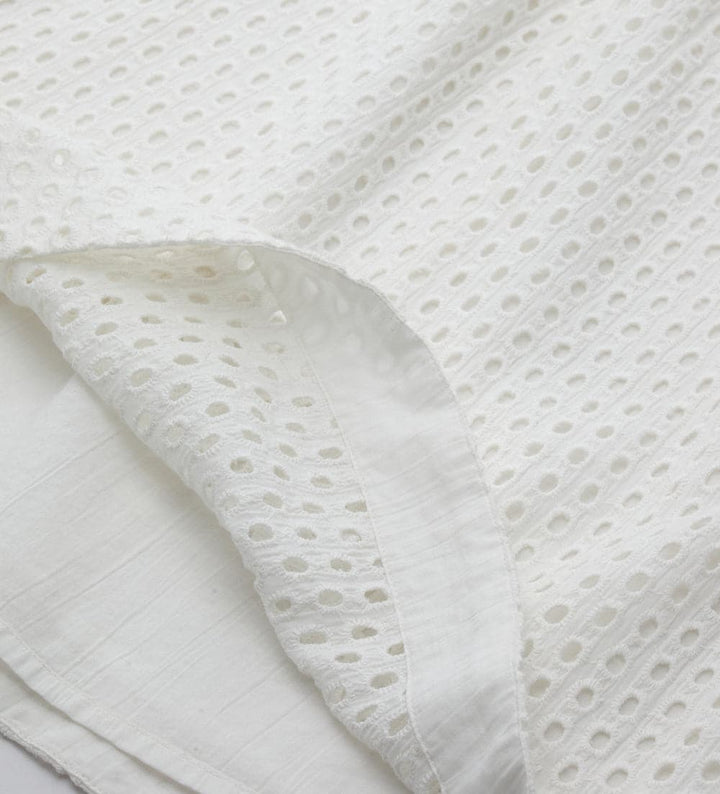 CLASSIC WHITE SANGALLO WHITE DRESS FOR GIRLS - Little Betty