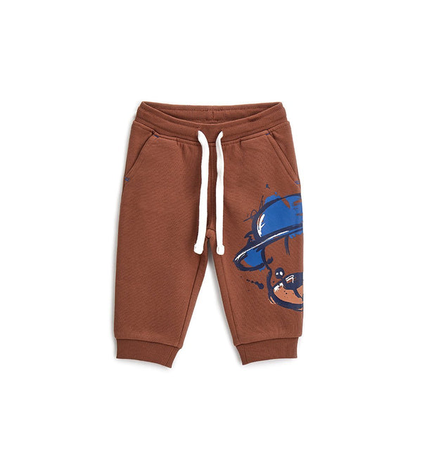COMFY SIDE PRINT BEAR DESIGN COTTON TODDLER SWEATPANTS - Little Betty