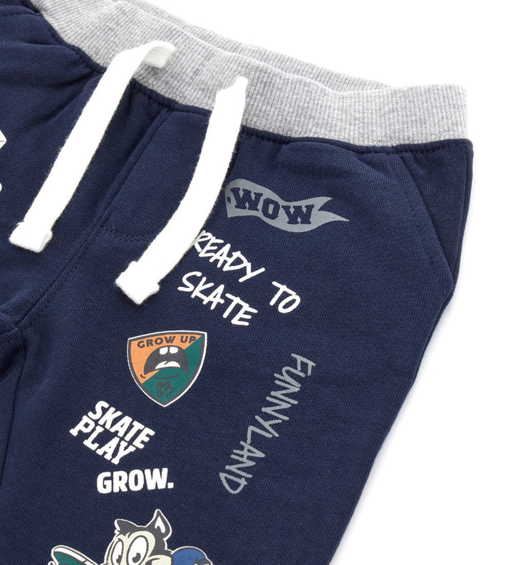 CONTRAST COTTON FLEECE TODDLER BOY SWEATPANTS - Little Betty