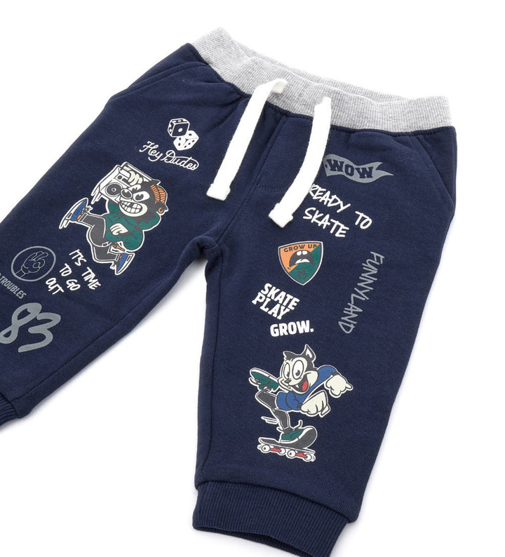 CONTRAST COTTON FLEECE TODDLER BOY SWEATPANTS - Little Betty