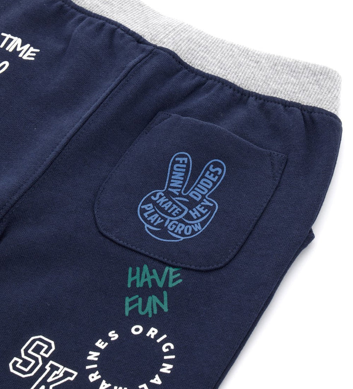 CONTRAST COTTON FLEECE TODDLER BOY SWEATPANTS - Little Betty