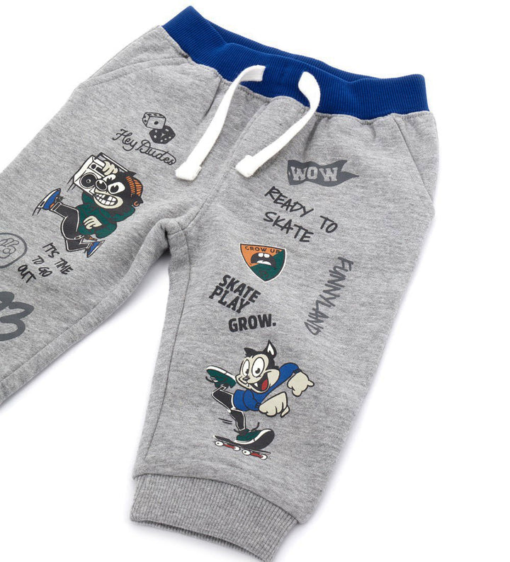 CONTRAST COTTON FLEECE TODDLER BOY SWEATPANTS - Little Betty