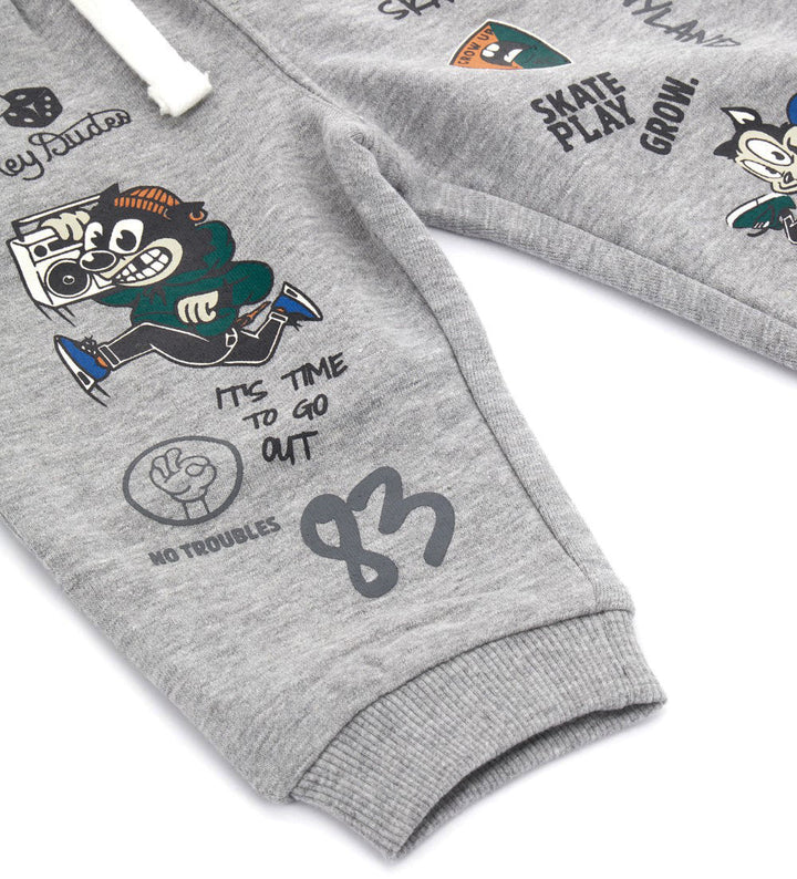 CONTRAST COTTON FLEECE TODDLER BOY SWEATPANTS - Little Betty