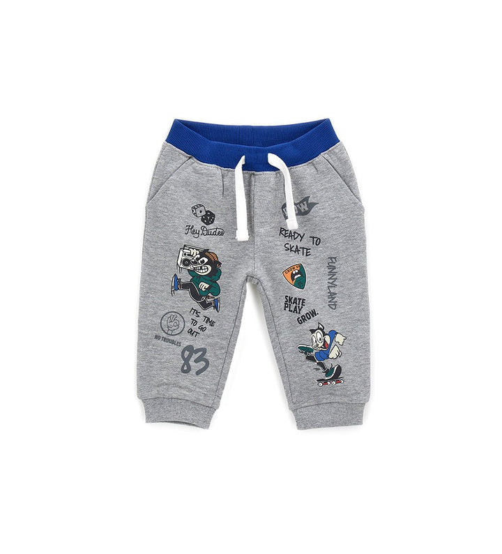 CONTRAST COTTON FLEECE TODDLER BOY SWEATPANTS - Little Betty