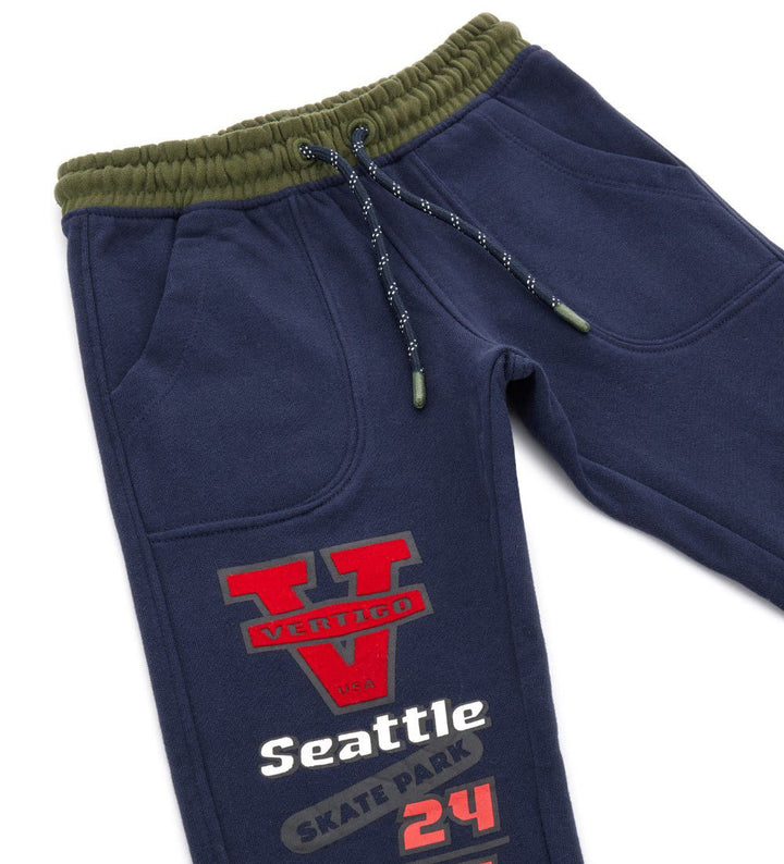 CONTRAST INSERT PATCH POCKET SWEATPANTS FOR BOYS - Little Betty