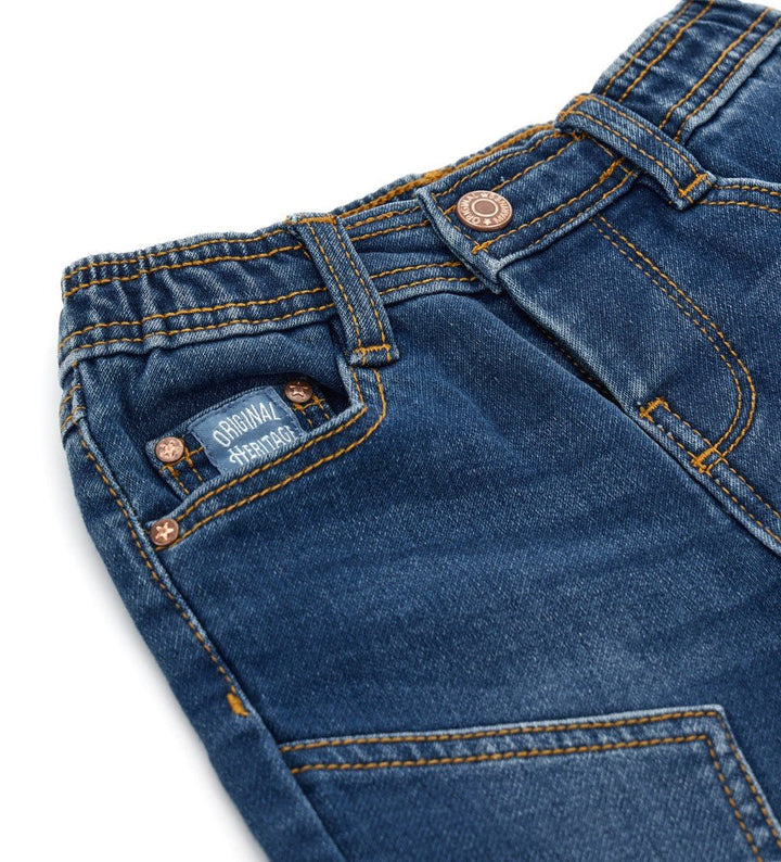 COTTON FLEECE TODDLER BOY JEANS - Little Betty