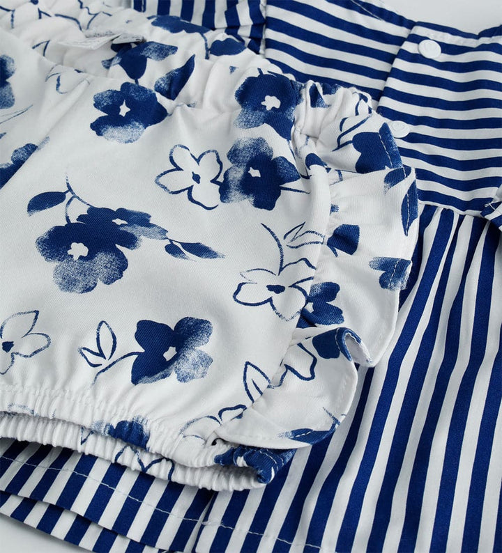 COTTON FLORAL RUFFLE BLOUSE & SHORTS NEWBORN SET- Little Betty