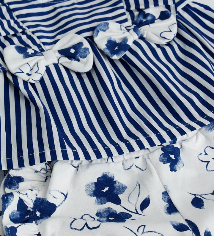 COTTON FLORAL RUFFLE BLOUSE & SHORTS NEWBORN SET- Little Betty