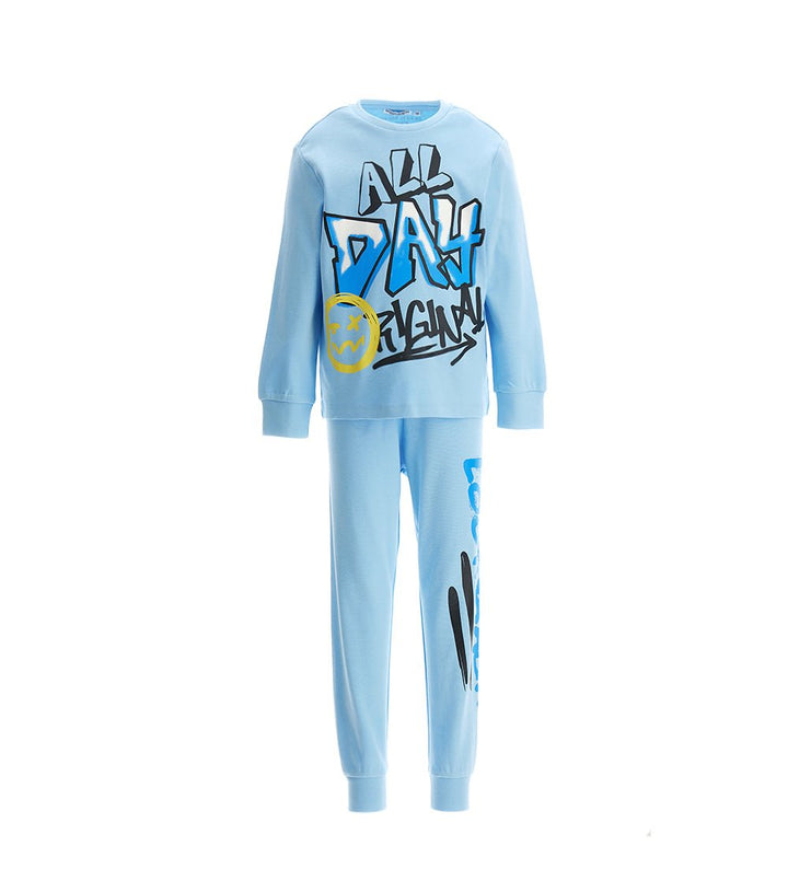 COZY ALL-OVER PRINT WARM BOYS COTTON PAJAMAS SET - Little Betty