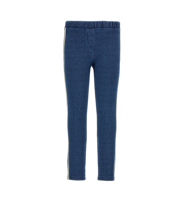 COZY CHIC GIRLS FLEECE LEGGINGS IN STRETCH DENIM - Little Betty