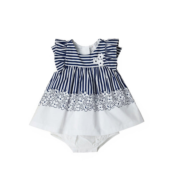 DRESS AND SLIP SET – FLORAL RUFFLE ROMPER INFANT - Little Betty
