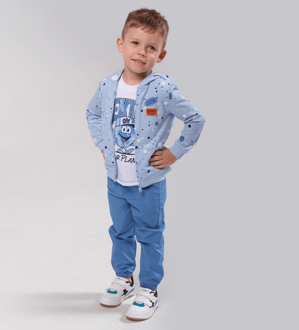 ECO TEAM COMFORT COTTON TODDLER BOY ZIP UP HOODIE - Little Betty
