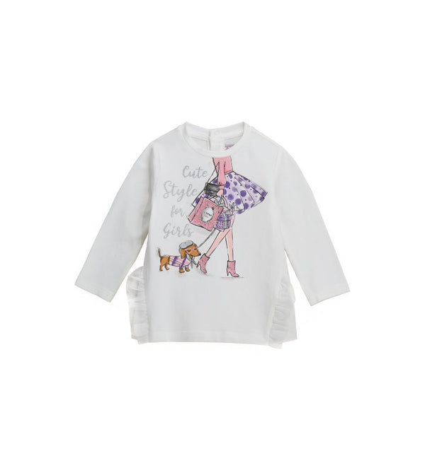 ELEGANT CITY RUFFLE BACK TEE - BABY GIRL T SHIRTS - Little Betty