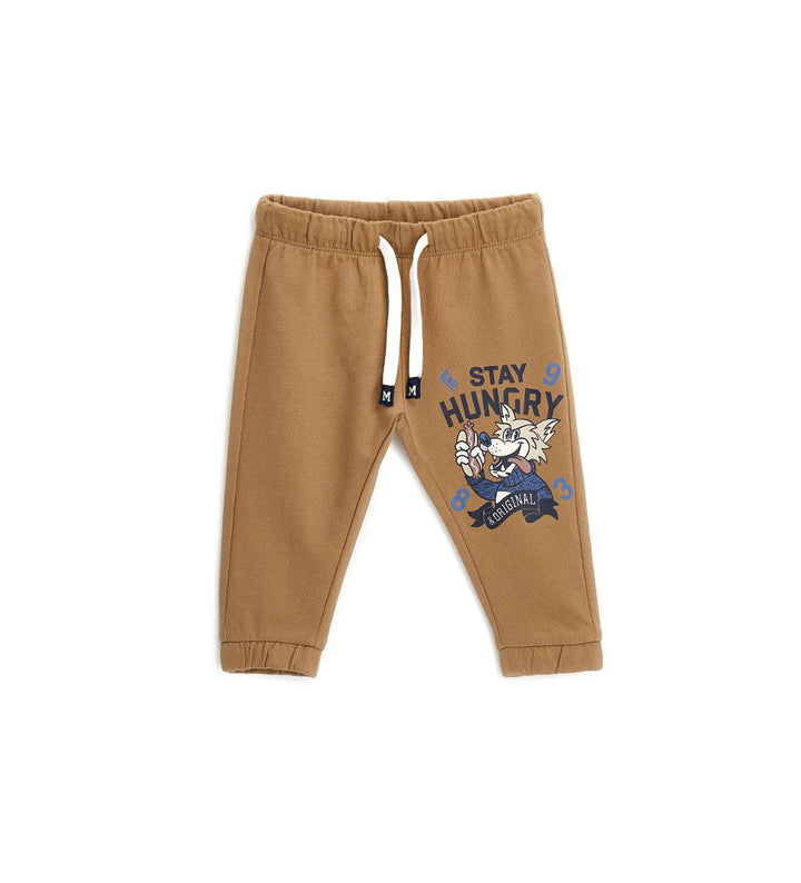 FUNNY CONTRAST 100% COTTON FLEECE BABY BOY PANTS - Little Betty