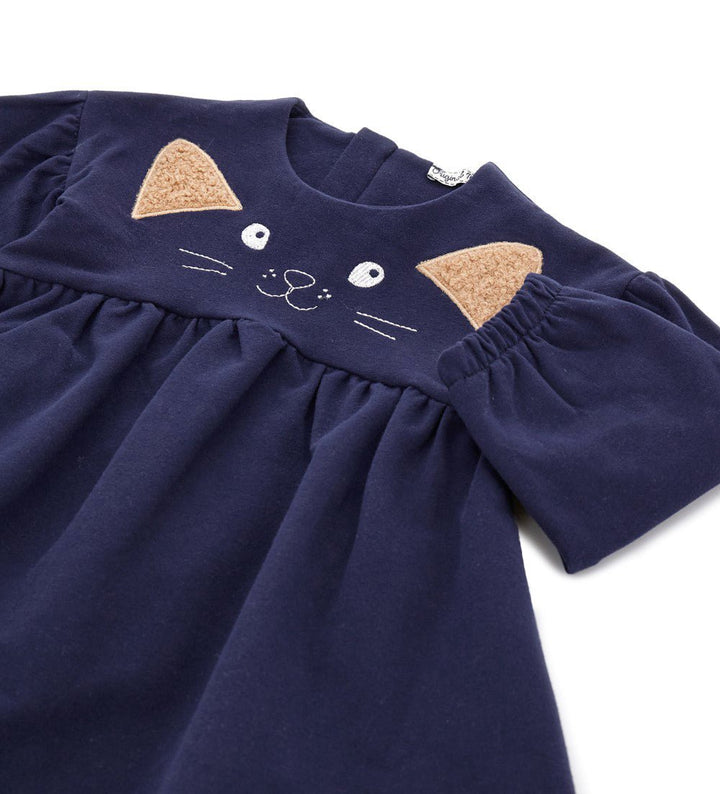 FUN FURRY CAT-EARED FLEECE DRESS FOR BABY GIRL - Little Betty