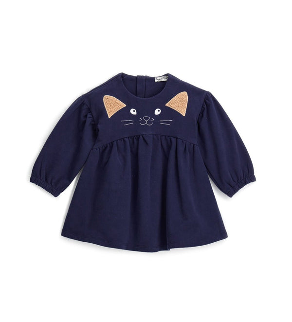 FUN FURRY CAT-EARED FLEECE DRESS FOR BABY GIRL - Little Betty