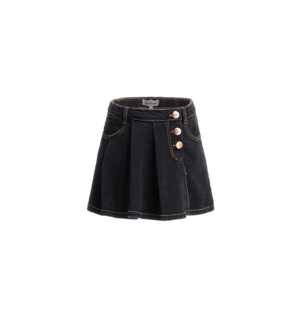 GIRLS SKORTS DENIM PLEATED SKIRT-PANTS - Little Betty