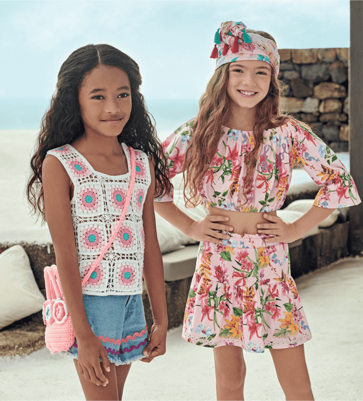 GLAM FIT 3/4 SLEEVE CROP TOP FOR GIRLS - Little Betty