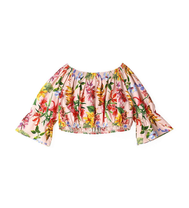 GLAM FIT 3/4 SLEEVE CROP TOP FOR GIRLS - Little Betty