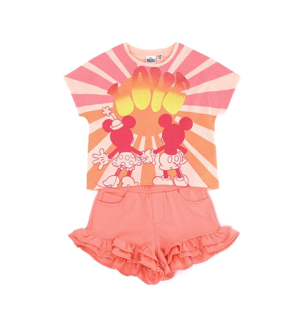 GLITTER LOVE RUFFLE SHORT SET - GIRLS SETS - Little Betty