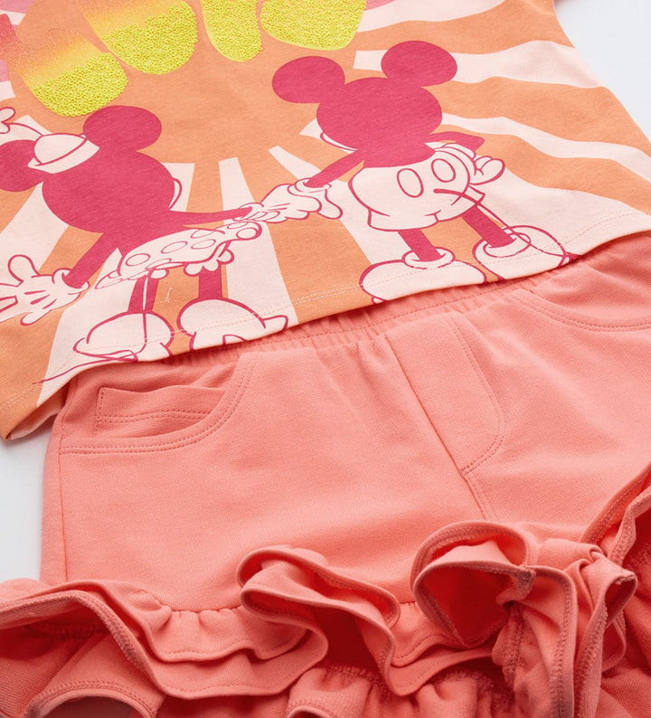 GLITTER LOVE RUFFLE SHORT SET - GIRLS SETS - Little Betty