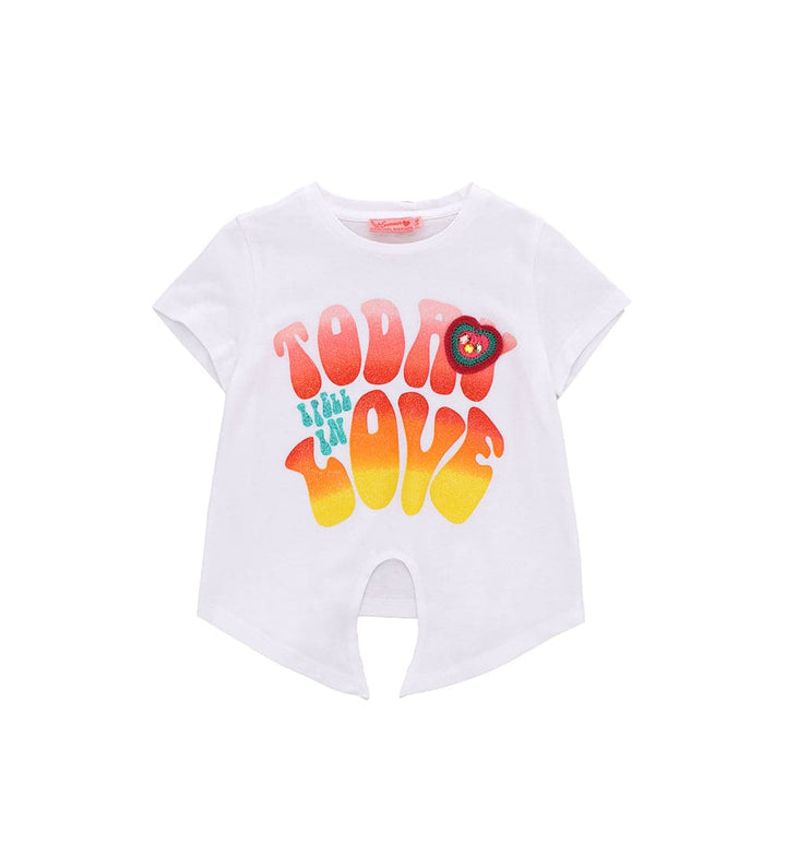 GLITTER LOVE T-SHIRTS FOR GIRLS WITH FRONT KNOT - Little Betty