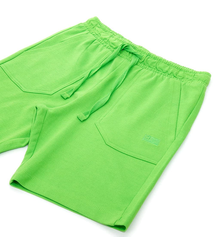 GREEN BASIC BERMUDAS FLEECE COTTON BOY SHORTS - Little Betty