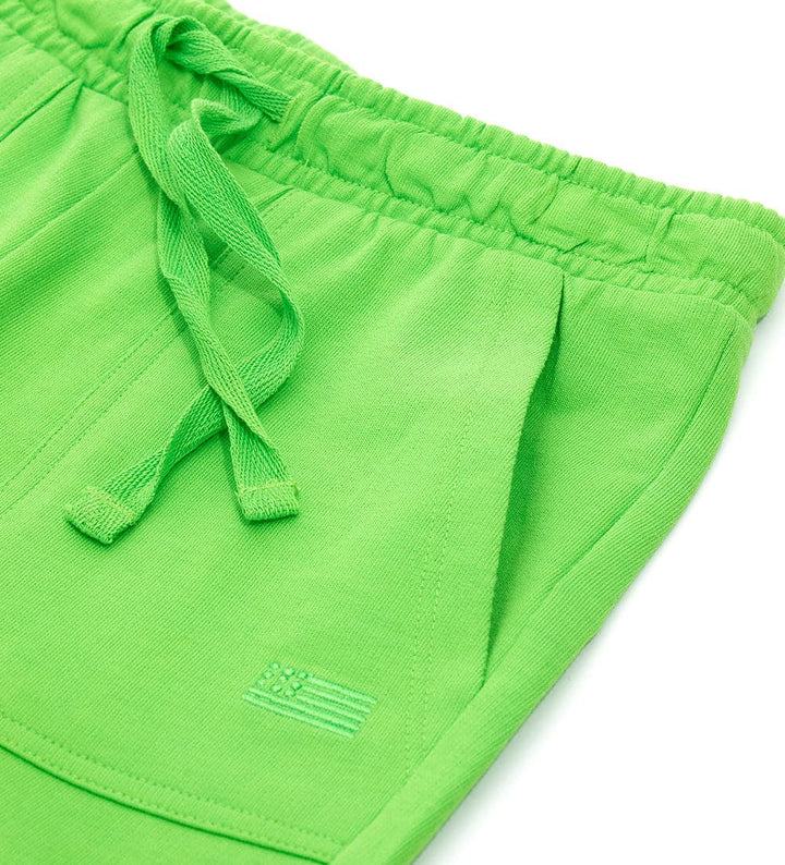 GREEN BASIC BERMUDAS FLEECE COTTON BOY SHORTS - Little Betty