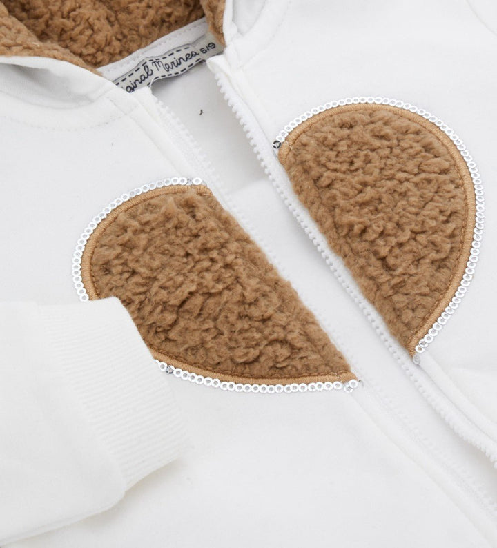 HEART EYE-CATCHING COTTON TODDLER GIRL ZIP UP HOODIE - Little Betty
