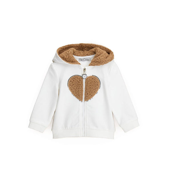 HEART EYE-CATCHING COTTON TODDLER GIRL ZIP UP HOODIE - Little Betty