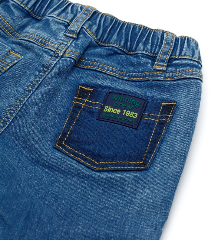 KNEE PATCHES COTTON TODDLER BOY JEANS - Little Betty
