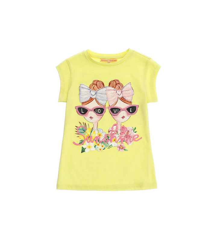 LOVE SUNSHINE GLITTER & SEQUINS GIRLS SHORT SLEEVE SHIRT - Little Betty