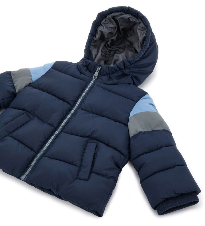 MIDI ZIP UP HOODED TODDLER BOY COAT - Little Betty