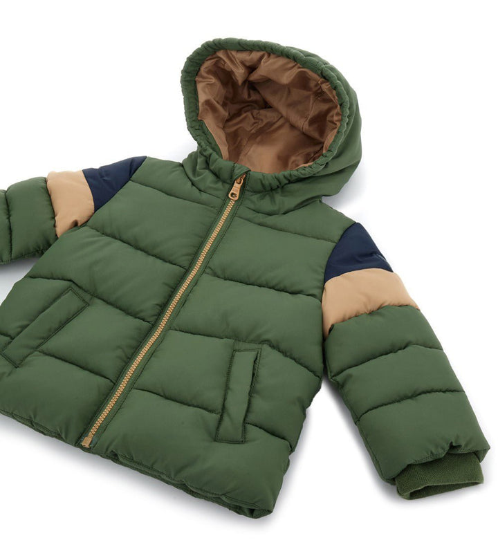 MIDI ZIP UP HOODED TODDLER BOY COAT - Little Betty