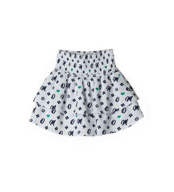 MISS COUTURE WHITE FLOUNCE GIRLS RUFFLE SKIRT WITH ELASTIC WAIST - Little Betty