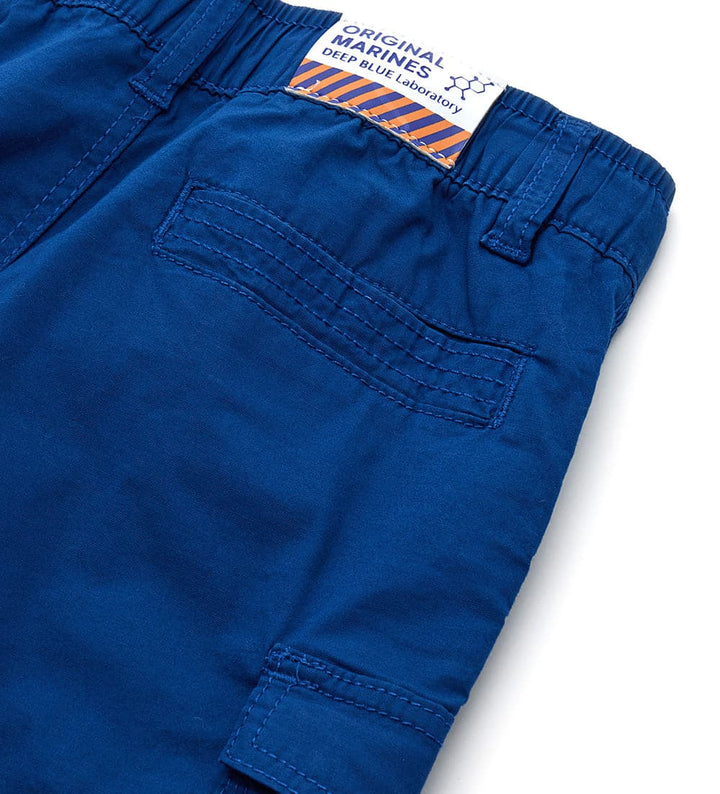 NAVY COTTON CARGO SHORTS FOR BOYS WITH LARGE POCKETS - Little Betty