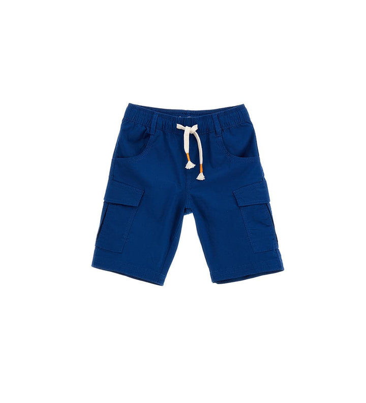 NAVY COTTON CARGO SHORTS FOR BOYS WITH LARGE POCKETS - Little Betty