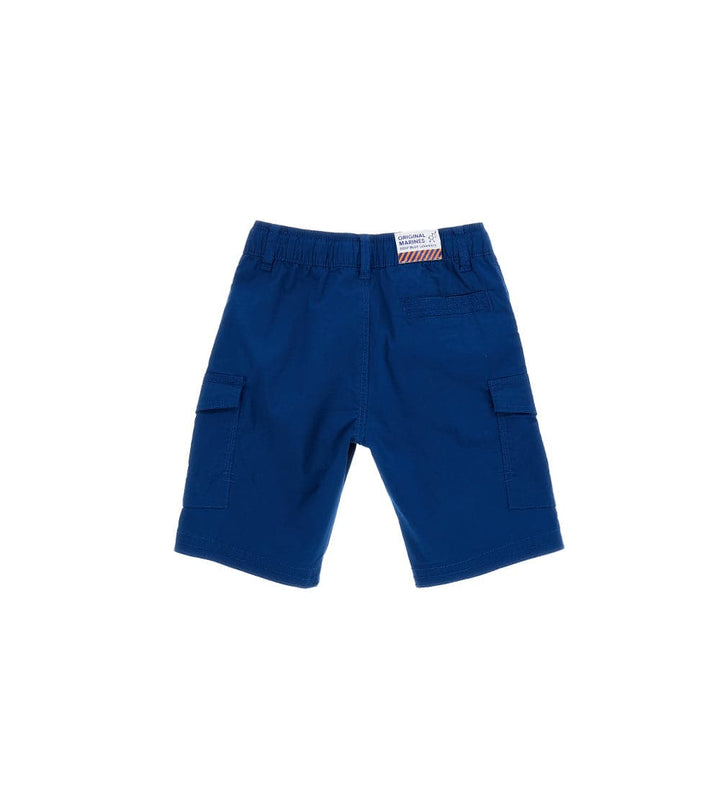 NAVY COTTON CARGO SHORTS FOR BOYS WITH LARGE POCKETS - Little Betty