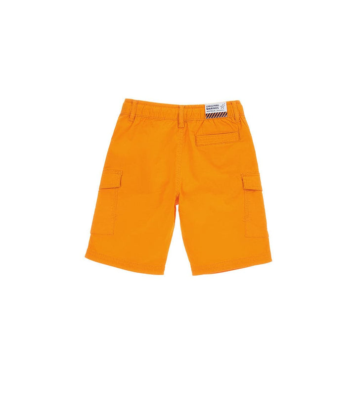 ORANGE COTTON BOYS CARGO SHORTS WITH LARGE POCKETS - Little Betty