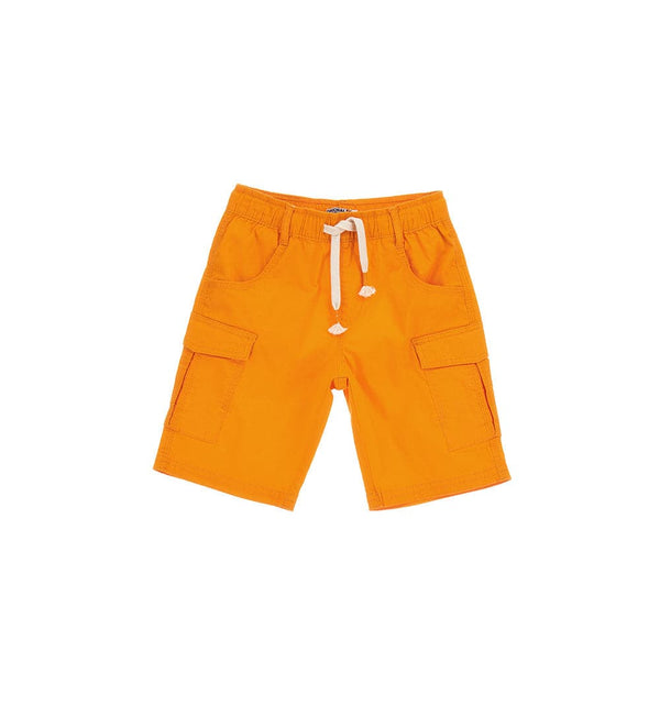 ORANGE COTTON BOYS CARGO SHORTS WITH LARGE POCKETS - Little Betty