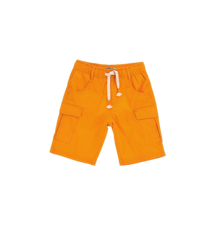 ORANGE COTTON BOYS CARGO SHORTS WITH LARGE POCKETS - Little Betty