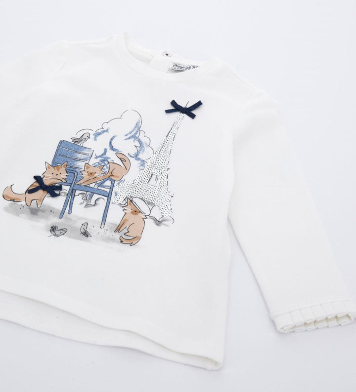 PARISIAN SUMMER COTTON TEE - TODDLER GIRL LONG SLEEVE SHIRTS - Little Betty