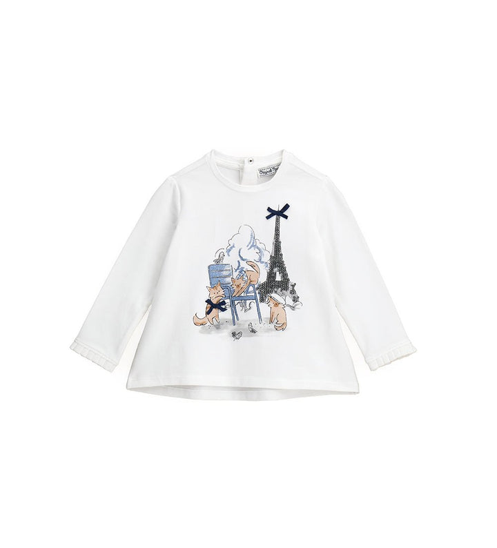 PARISIAN SUMMER COTTON TEE - TODDLER GIRL LONG SLEEVE SHIRTS - Little Betty