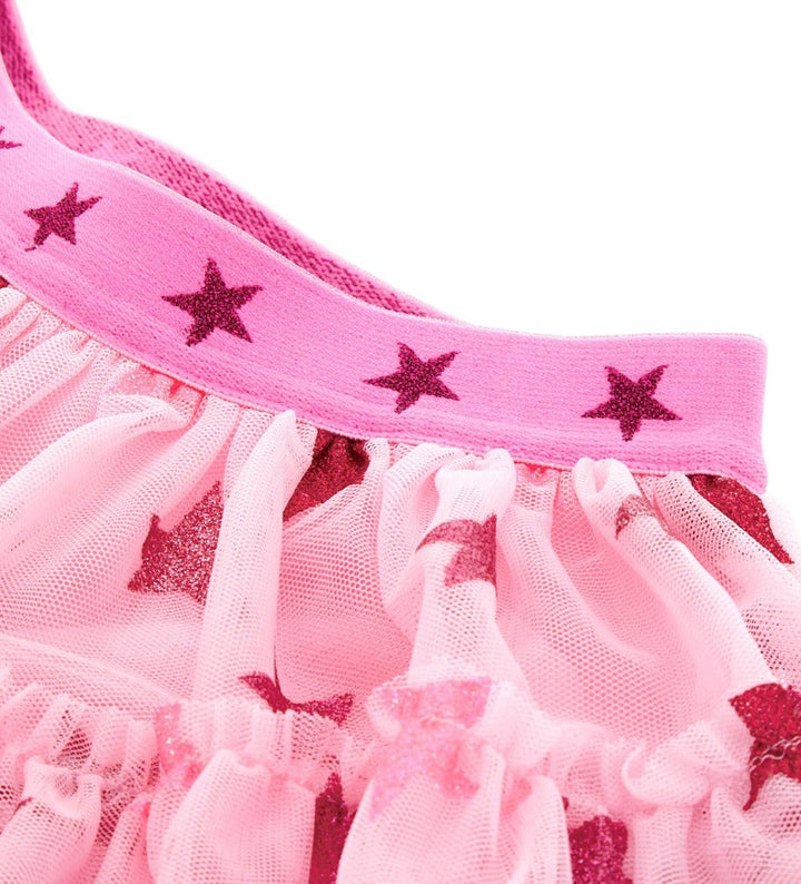 PINK LUREX STARLIGHT TULLE TODDLER GIRL SKIRT - Little Betty