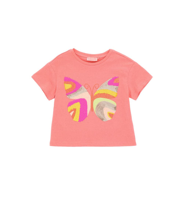 PINK SEQUIN BUTTERFLY CROP TOP FOR GIRLS - Little Betty