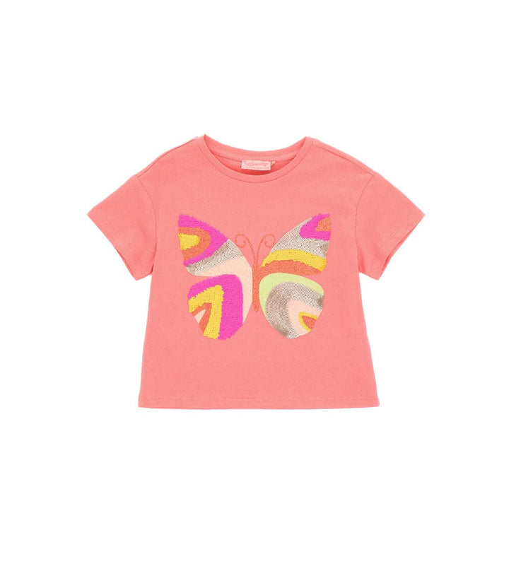 PINK SEQUIN BUTTERFLY CROP TOP FOR GIRLS - Little Betty